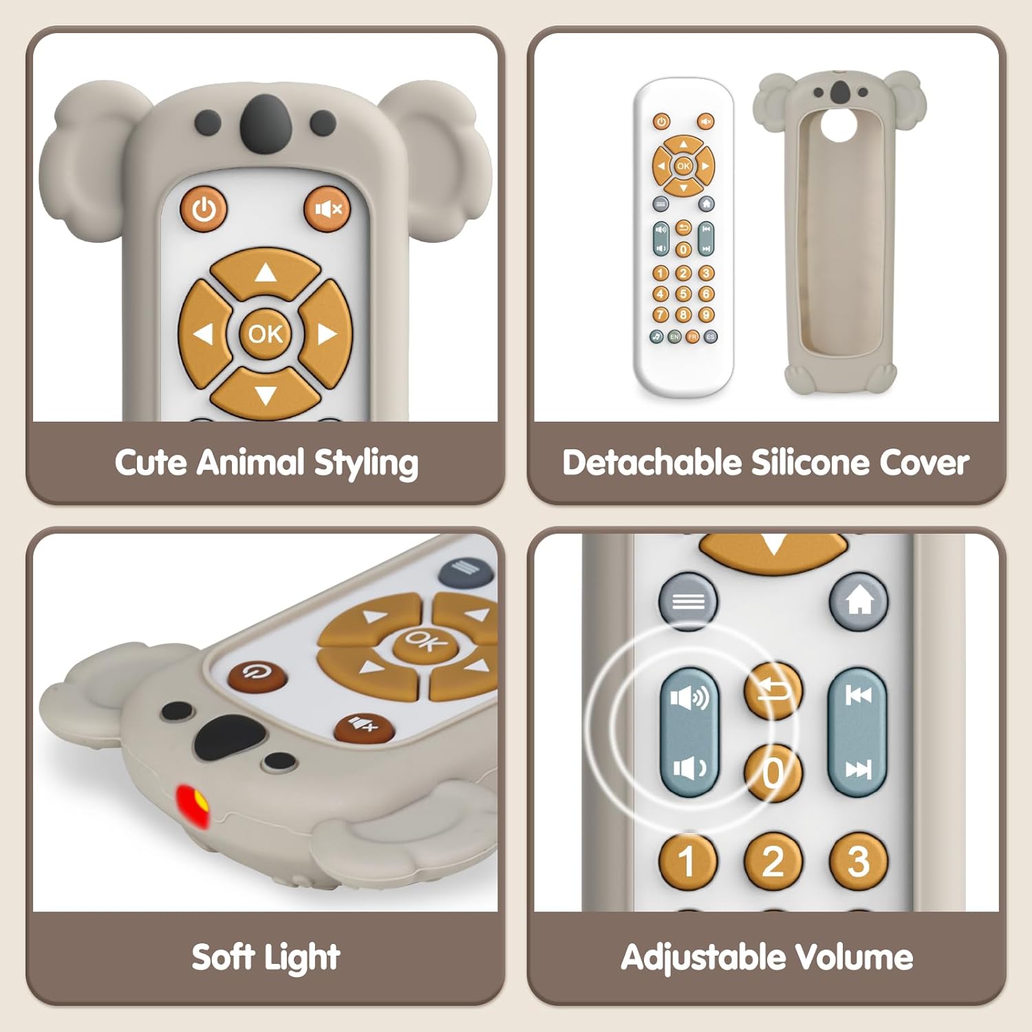 Baby TV Remote Control Toy Soft Silicone Teether Early Educational Learning