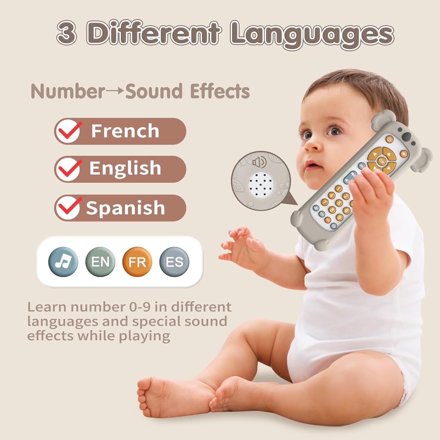 Baby TV Remote Control Toy Soft Silicone Teether Early Educational Learning