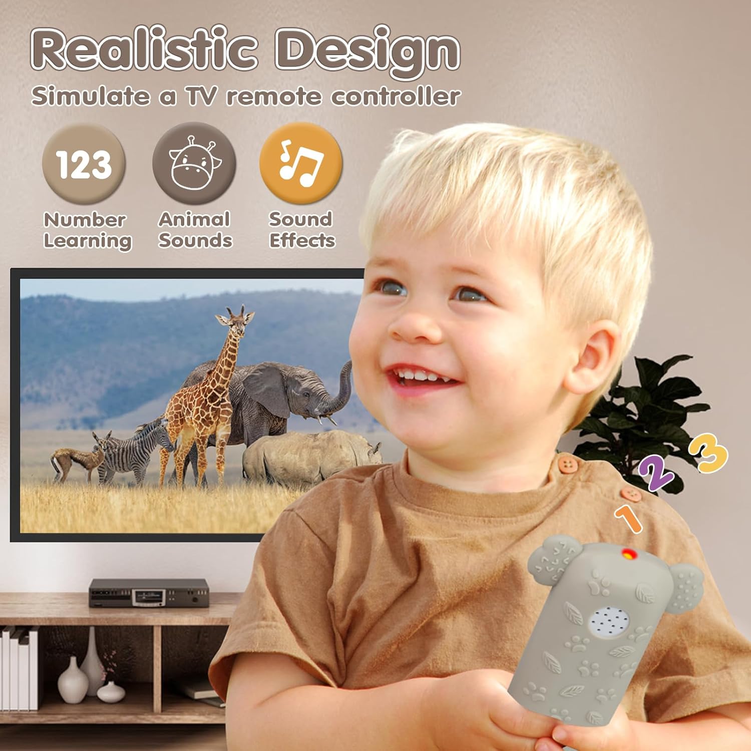 Baby TV Remote Control Toy Soft Silicone Teether Early Educational Learning