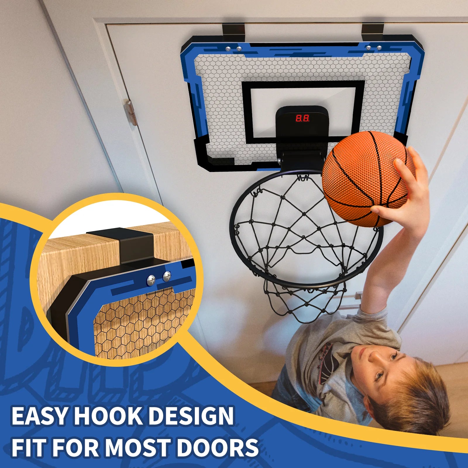 Kids Sports Toys Basketball Foldable Wall Hoop
