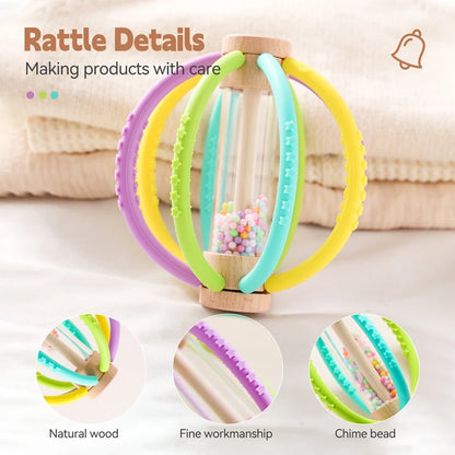 Baby Rattle Silicone Teether Montessori Sensory Toys