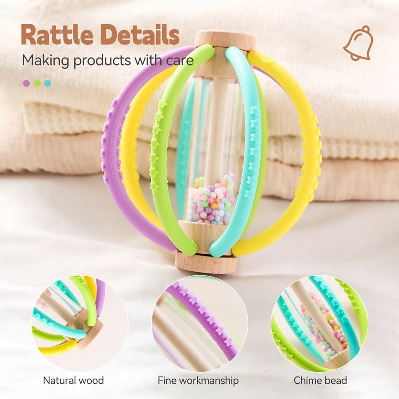 Baby Rattle Silicone Teether Montessori Sensory Toys