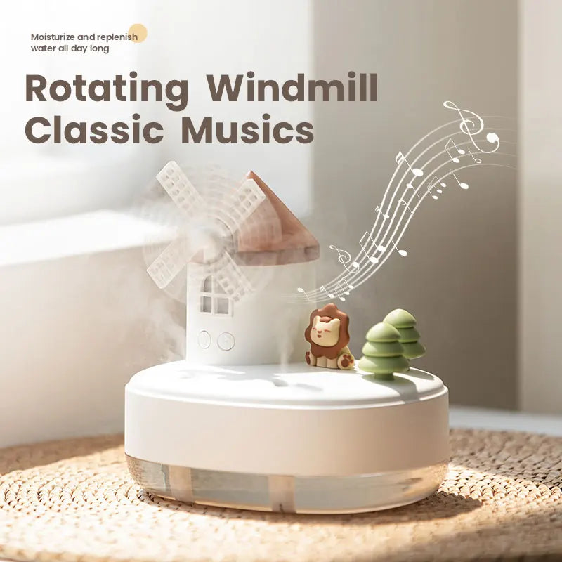 Windmill Air Humidifier LED Light Music Diffuser Box