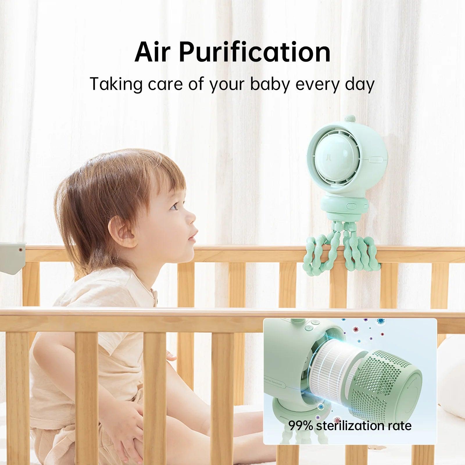 Portable Baby Stroller Octopus Fan