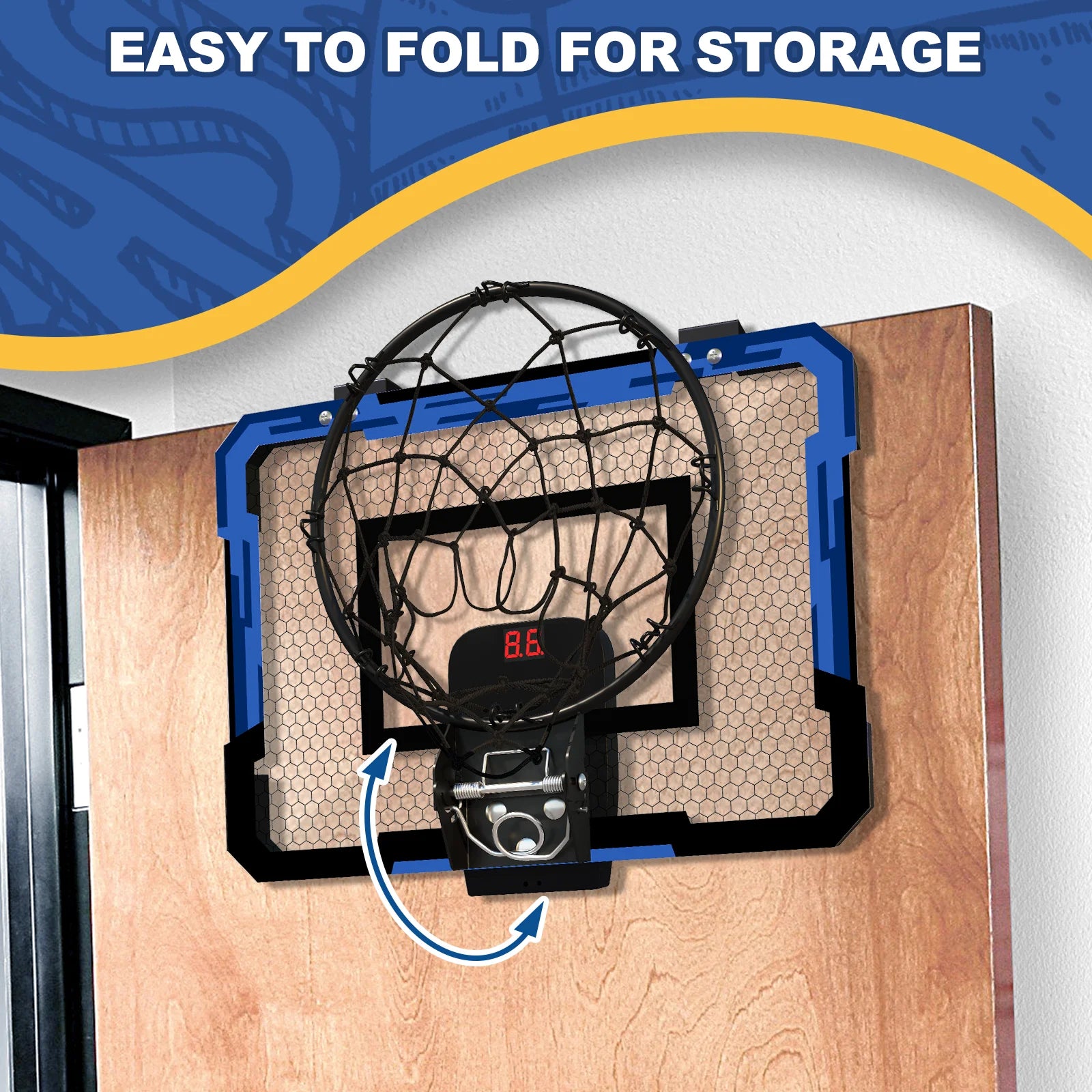 Kids Sports Toys Basketball Foldable Wall Hoop