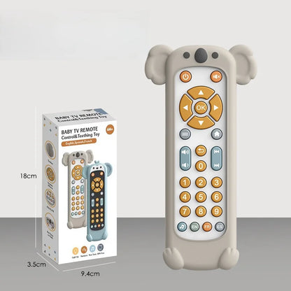 Baby TV Remote Control Toy Soft Silicone Teether Early Educational Learning
