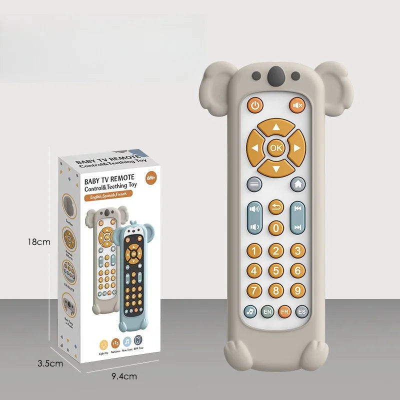 Baby TV Remote Control Toy Soft Silicone Teether Early Educational Learning