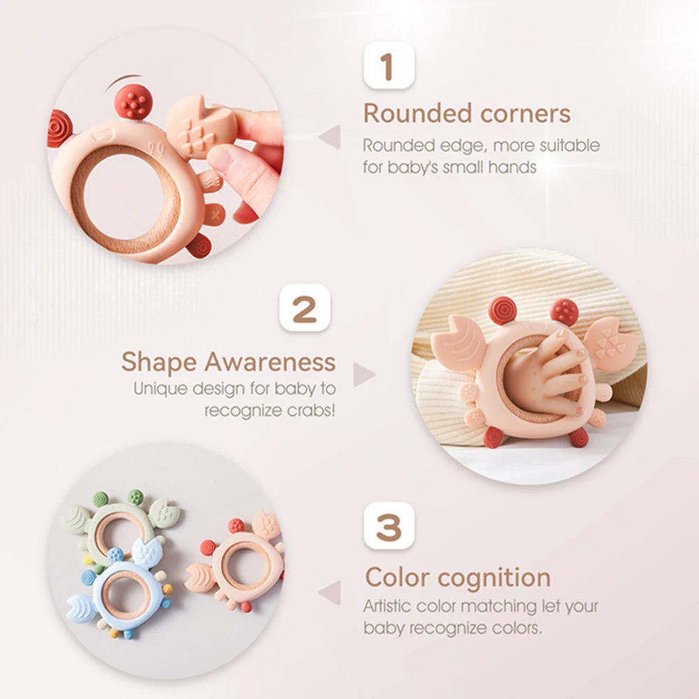 Silicone Teether Grab Toys Food Grade Silicone