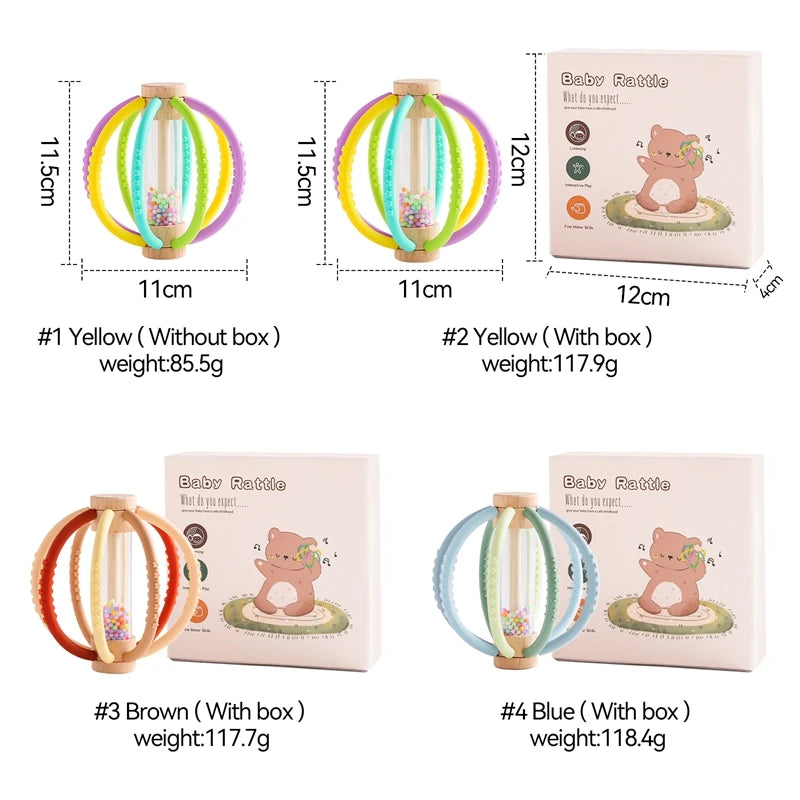 Baby Rattle Silicone Teether Montessori Sensory Toys