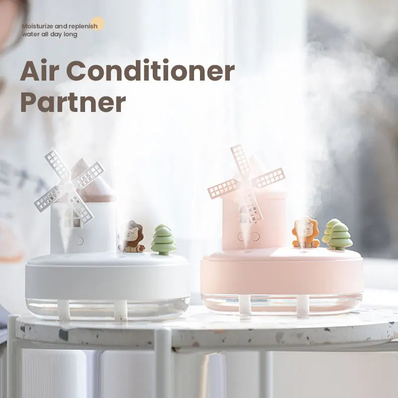 Windmill Air Humidifier LED Light Music Diffuser Box