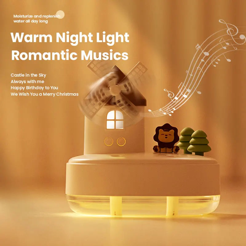 Windmill Air Humidifier LED Light Music Diffuser Box