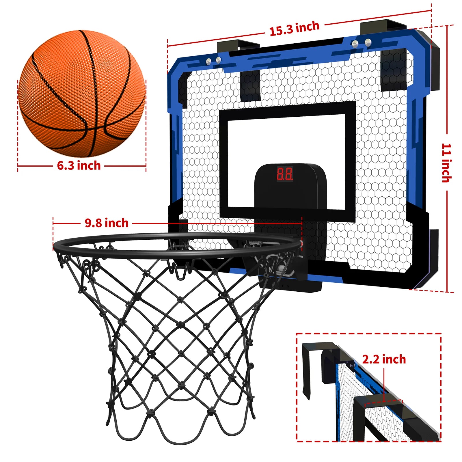 Kids Sports Toys Basketball Foldable Wall Hoop