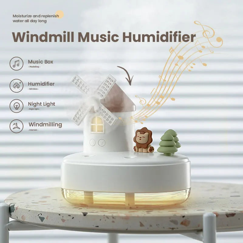 Windmill Air Humidifier LED Light Music Diffuser Box