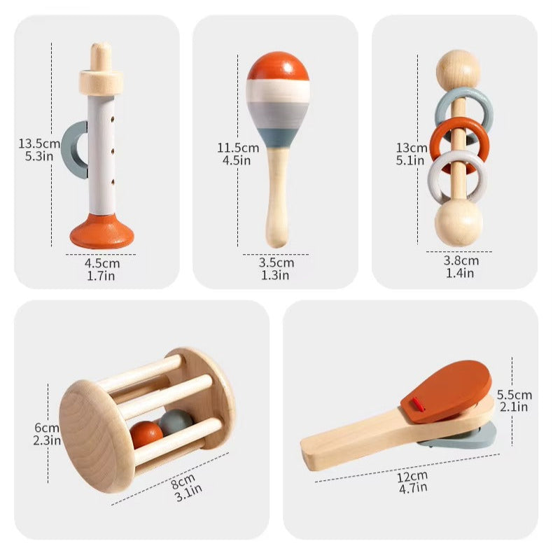 Wooden Kids Musical Instruments Set Toy Early Education